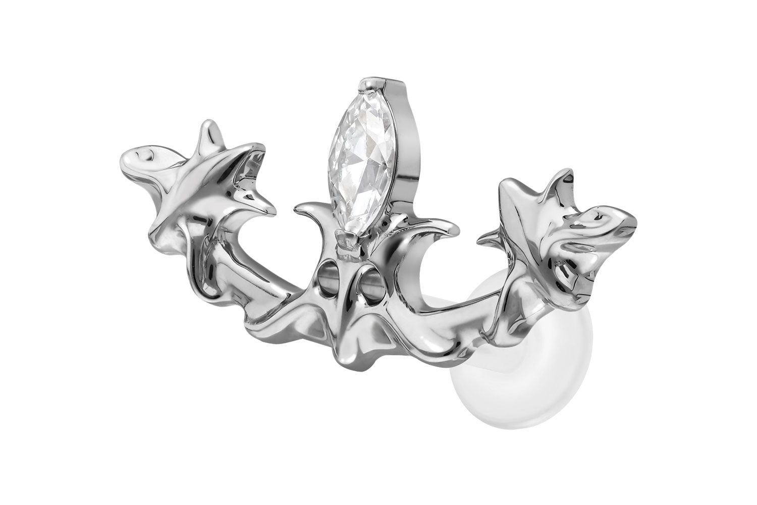 PTFE Labret Piercing mit Innengewinde + Titan-Aufsatz GOTISCHES DESIGN